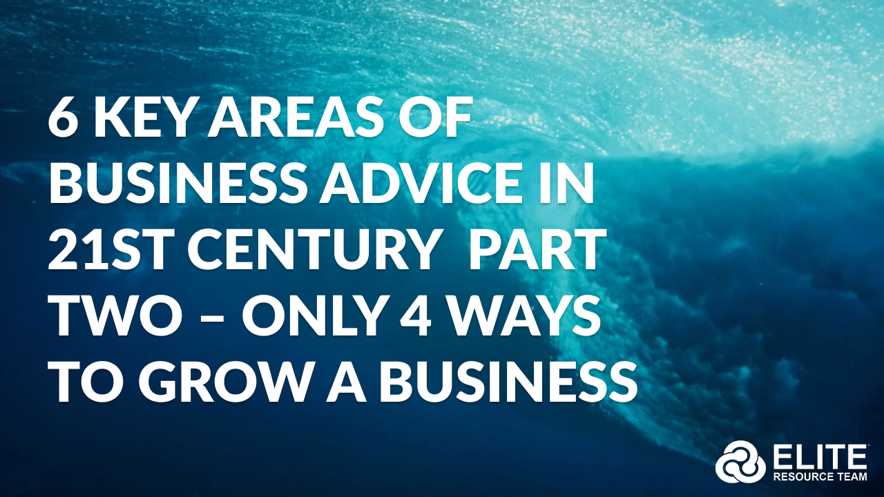 6 Key Areas of Business Advice in 21st Century  Part Two – Only 4 Ways to Grow a Business